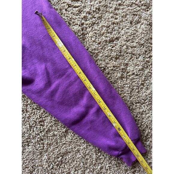 Vintage Blank Hanes USA Made Purple XL Raglan Crewneck Sweatshirt - Picture 7 of 7